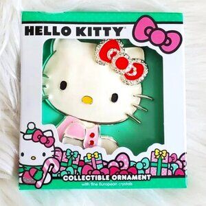 Hello Kitty Collectible Ornament Wearing Pink Dress & A Red Bow